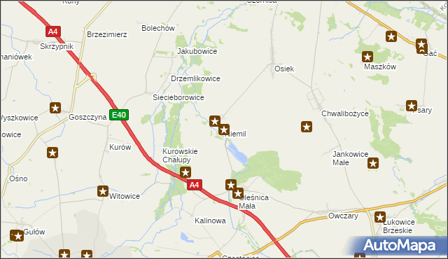 mapa Niemil, Niemil na mapie Targeo