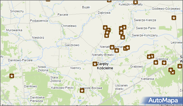 mapa Nienałty-Brewki, Nienałty-Brewki na mapie Targeo