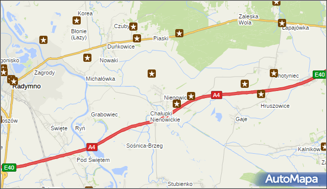 mapa Nienowice, Nienowice na mapie Targeo