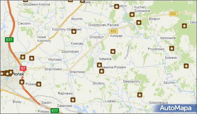 mapa Niewikla, Niewikla na mapie Targeo