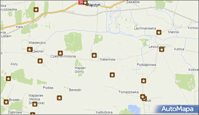 mapa Niewirków, Niewirków na mapie Targeo