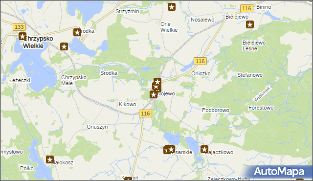 mapa Nojewo, Nojewo na mapie Targeo