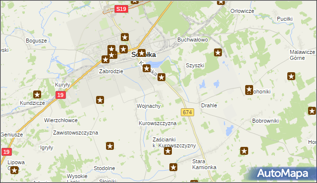 mapa Nowa Kamionka gmina Sokółka, Nowa Kamionka gmina Sokółka na mapie Targeo