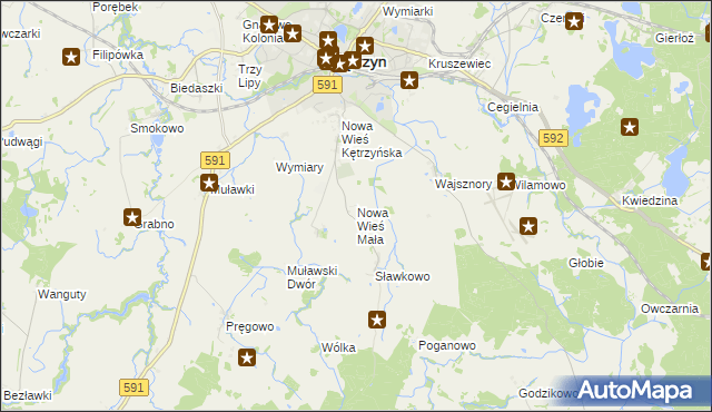 mapa Nowa Wieś Mała gmina Kętrzyn, Nowa Wieś Mała gmina Kętrzyn na mapie Targeo
