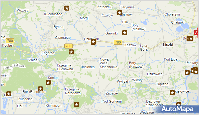 mapa Nowa Wieś Szlachecka, Nowa Wieś Szlachecka na mapie Targeo
