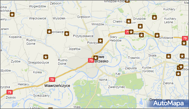 mapa Nowe Brzesko, Nowe Brzesko na mapie Targeo