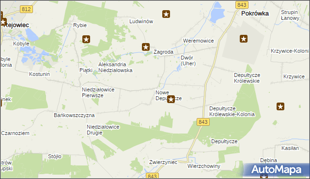 mapa Nowe Depułtycze, Nowe Depułtycze na mapie Targeo