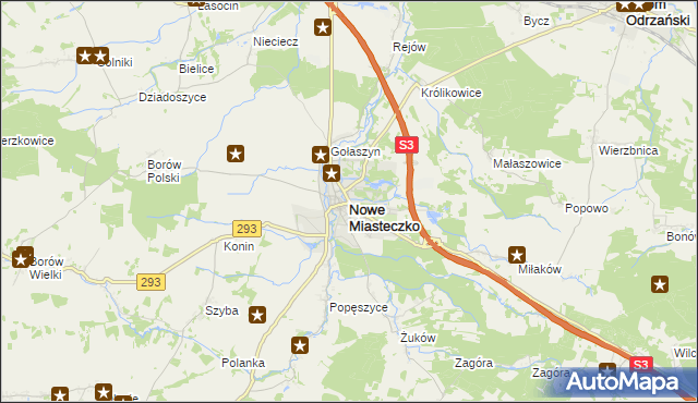 mapa Nowe Miasteczko, Nowe Miasteczko na mapie Targeo