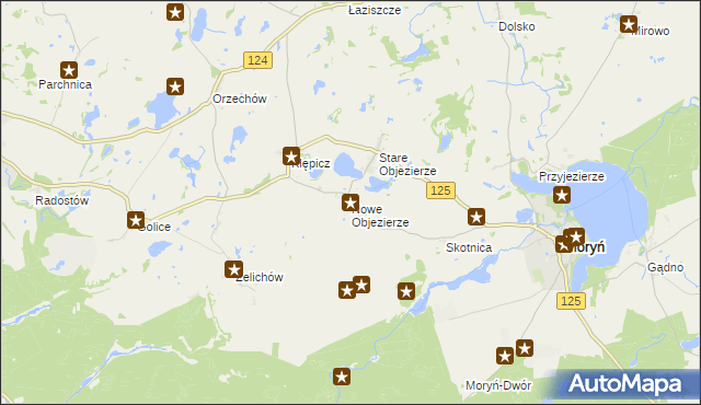 mapa Nowe Objezierze, Nowe Objezierze na mapie Targeo