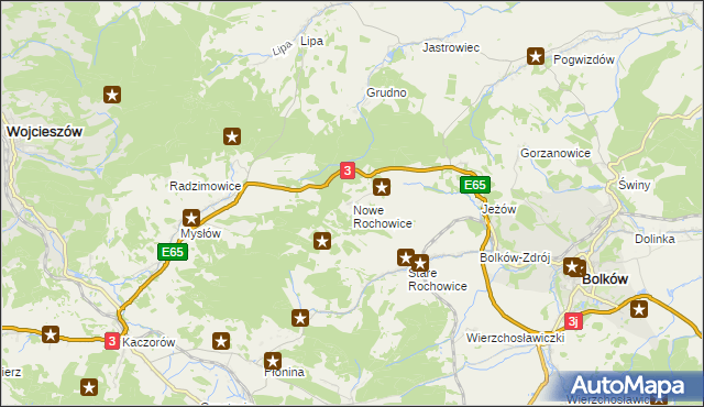 mapa Nowe Rochowice, Nowe Rochowice na mapie Targeo