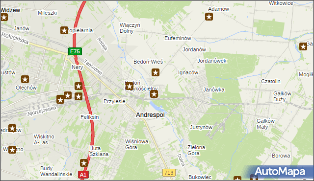 mapa Nowy Bedoń, Nowy Bedoń na mapie Targeo