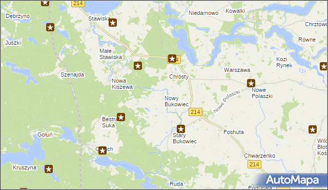 mapa Nowy Bukowiec gmina Stara Kiszewa, Nowy Bukowiec gmina Stara Kiszewa na mapie Targeo