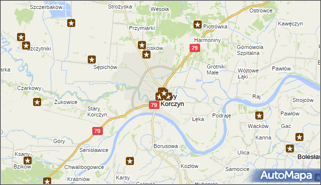 mapa Nowy Korczyn, Nowy Korczyn na mapie Targeo