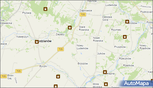 mapa Nowy Ludwików, Nowy Ludwików na mapie Targeo