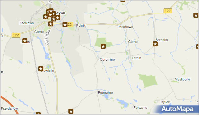mapa Obromino, Obromino na mapie Targeo