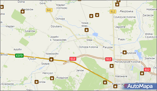 mapa Ochoża-Kolonia, Ochoża-Kolonia na mapie Targeo