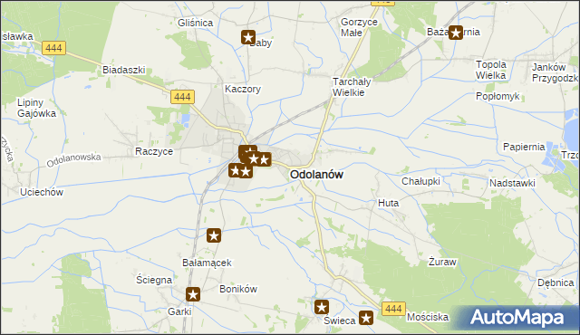 mapa Odolanów powiat ostrowski, Odolanów powiat ostrowski na mapie Targeo