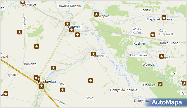 mapa Oleśniki, Oleśniki na mapie Targeo
