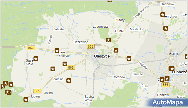 mapa Oleszyce, Oleszyce na mapie Targeo