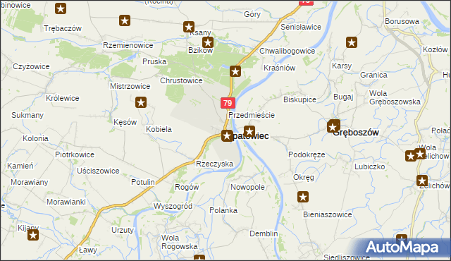 mapa Opatowiec powiat kazimierski, Opatowiec powiat kazimierski na mapie Targeo