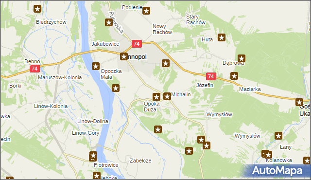 mapa Opoka-Kolonia, Opoka-Kolonia na mapie Targeo