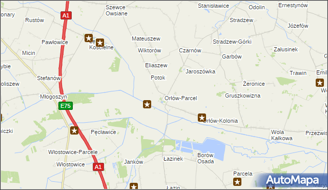 mapa Orłów-Parcel, Orłów-Parcel na mapie Targeo