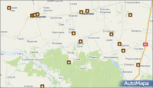 mapa Orzechowiec, Orzechowiec na mapie Targeo