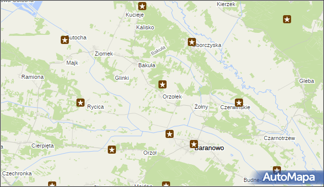 mapa Orzołek, Orzołek na mapie Targeo