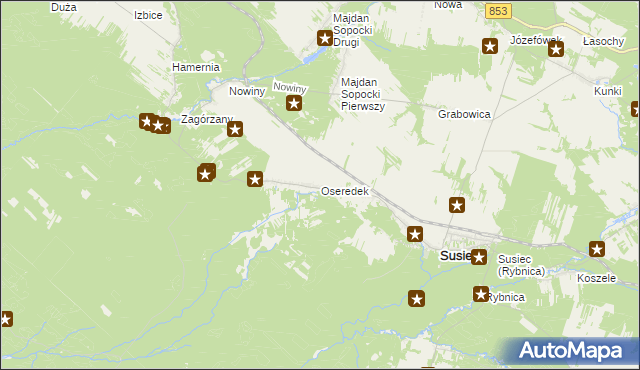 mapa Oseredek, Oseredek na mapie Targeo