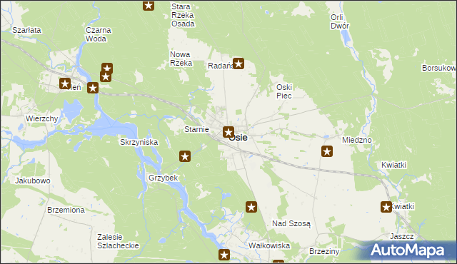 mapa Osie, Osie na mapie Targeo