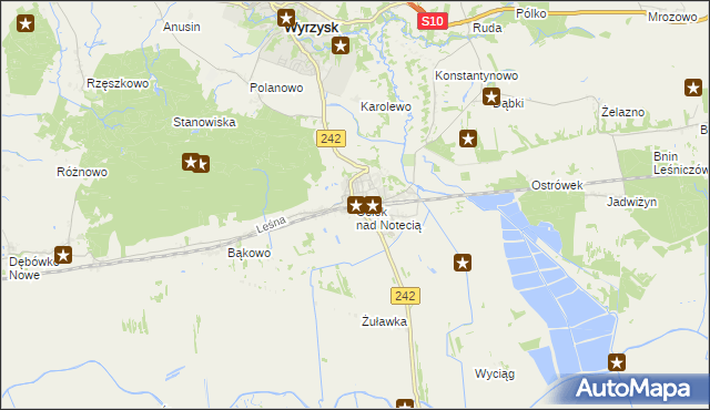 mapa Osiek nad Notecią, Osiek nad Notecią na mapie Targeo