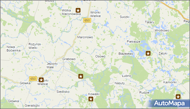 mapa Osowo gmina Gołdap, Osowo gmina Gołdap na mapie Targeo