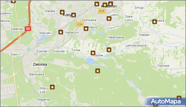 mapa Ossów, Ossów na mapie Targeo