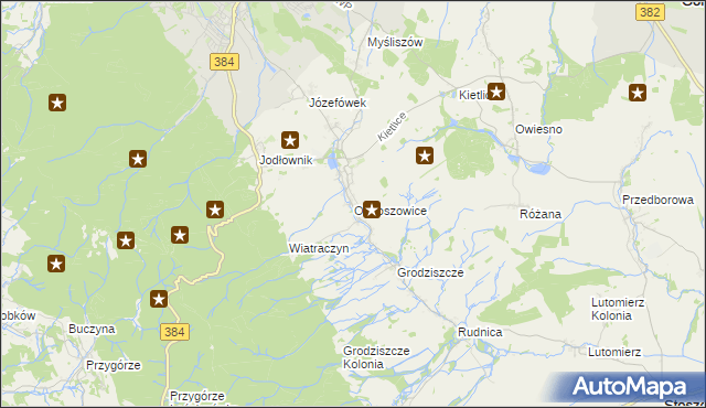 mapa Ostroszowice, Ostroszowice na mapie Targeo
