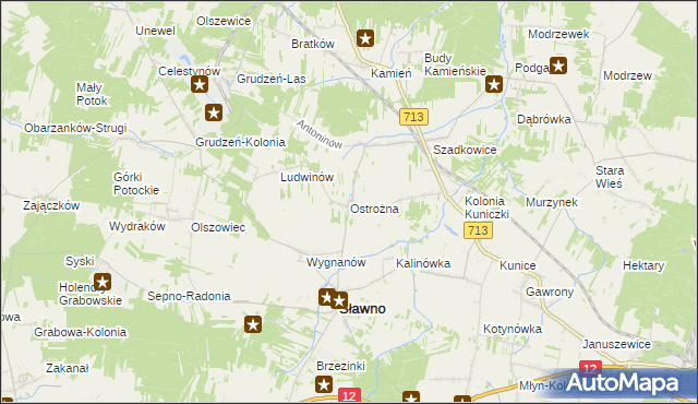 mapa Ostrożna, Ostrożna na mapie Targeo
