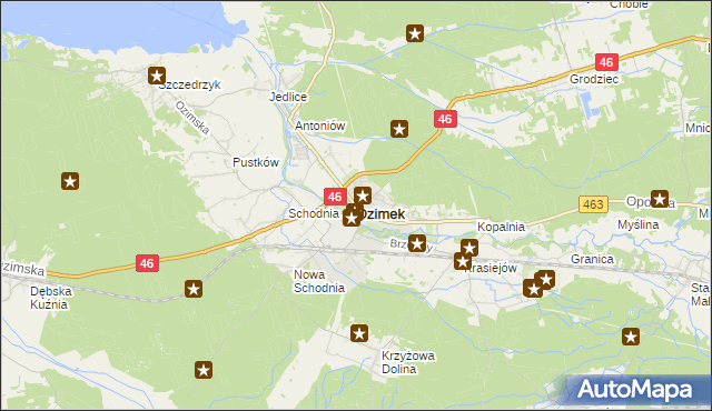 mapa Ozimek, Ozimek na mapie Targeo