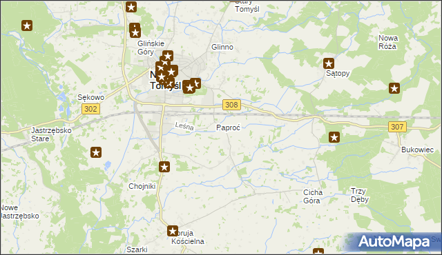 mapa Paproć, Paproć na mapie Targeo