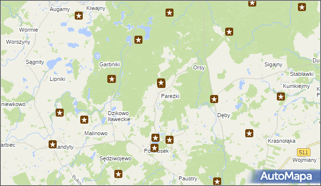 mapa Pareżki, Pareżki na mapie Targeo