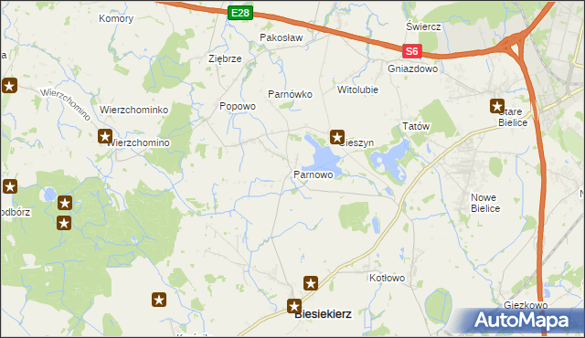 mapa Parnowo, Parnowo na mapie Targeo