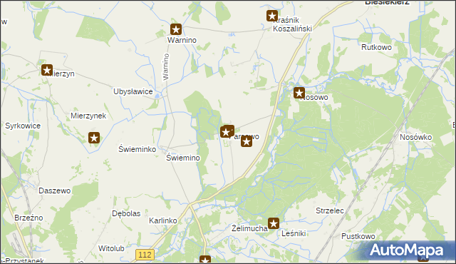 mapa Parsowo, Parsowo na mapie Targeo