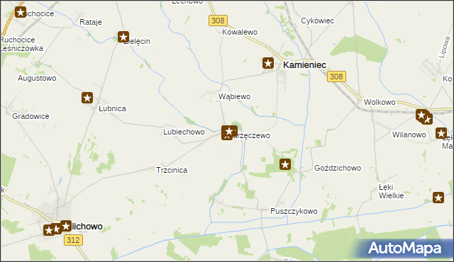 mapa Parzęczewo, Parzęczewo na mapie Targeo