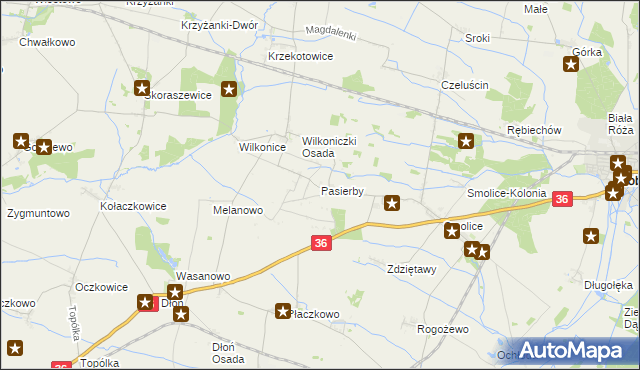 mapa Pasierby, Pasierby na mapie Targeo