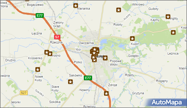 mapa Pasłęk, Pasłęk na mapie Targeo