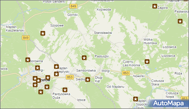 mapa Pastuszki, Pastuszki na mapie Targeo