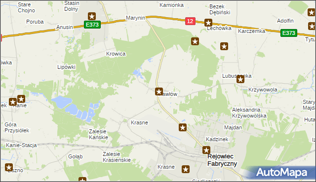 mapa Pawłów gmina Rejowiec Fabryczny, Pawłów gmina Rejowiec Fabryczny na mapie Targeo