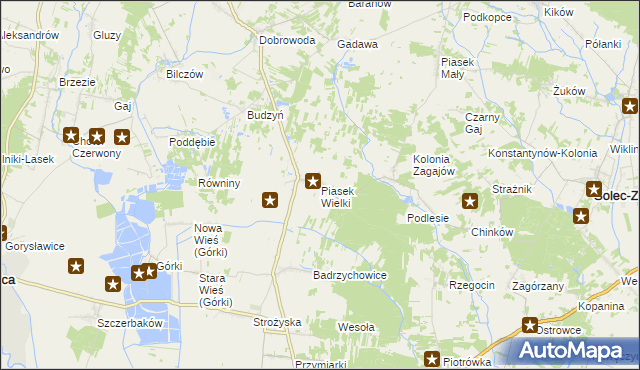 mapa Piasek Wielki, Piasek Wielki na mapie Targeo