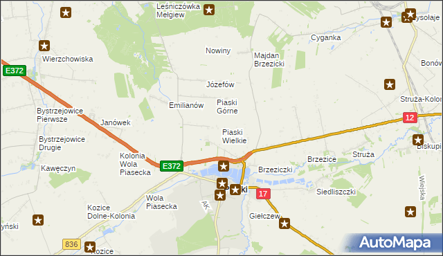 mapa Piaski Wielkie gmina Piaski, Piaski Wielkie gmina Piaski na mapie Targeo