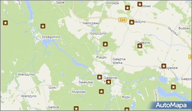 mapa Piaszki, Piaszki na mapie Targeo