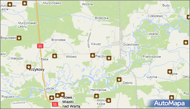 mapa Pięczkowo, Pięczkowo na mapie Targeo