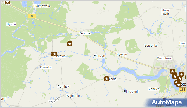 mapa Pieczyn, Pieczyn na mapie Targeo